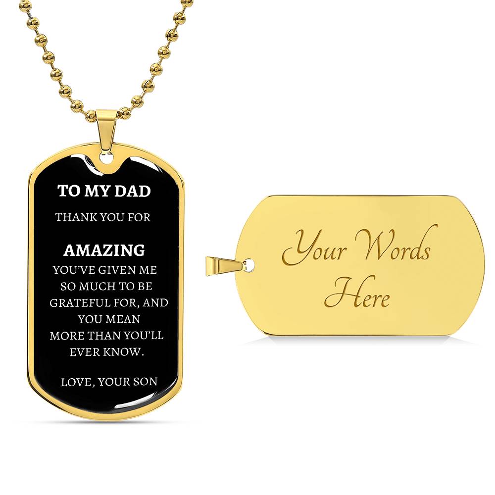 Luxury Military Necklace 18k Gold Finish | Trios Gifts