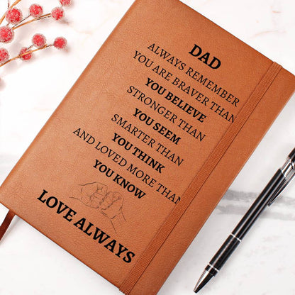 Leather Journal - Dad Always Remember