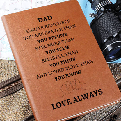 Leather Journal - Dad Always Remember