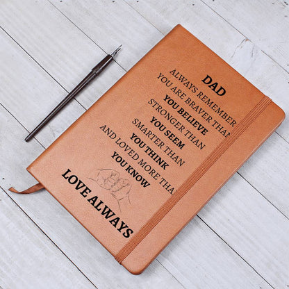 Leather Journal - Dad Always Remember