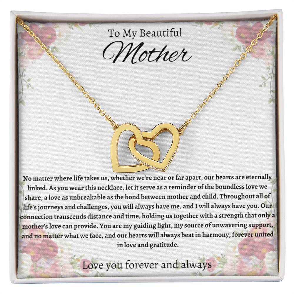 Interlocking Hearts necklace - To My Beautiful Mother