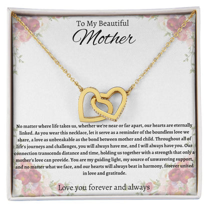 Interlocking Hearts necklace - To My Beautiful Mother