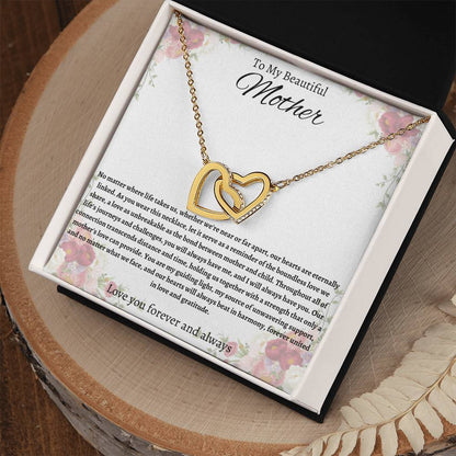 Interlocking Hearts necklace - To My Beautiful Mother