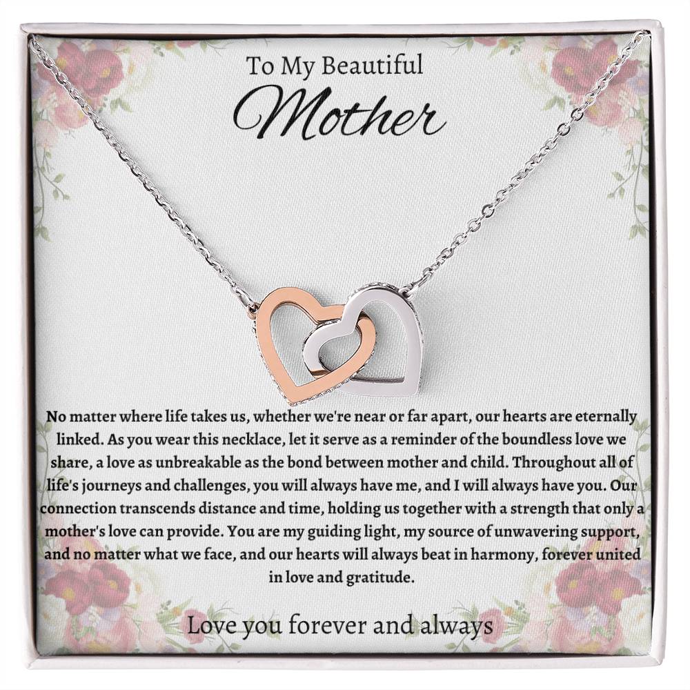 Interlocking Hearts necklace - To My Beautiful Mother