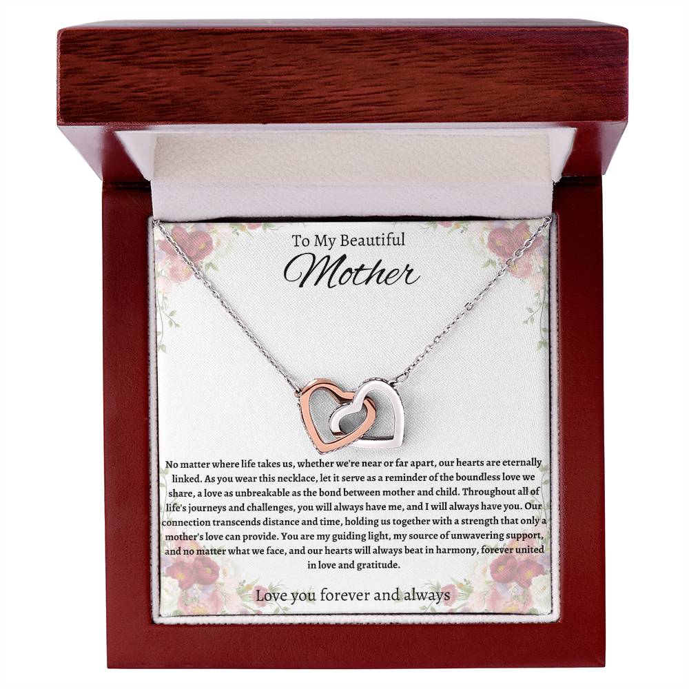 Interlocking Hearts necklace - To My Beautiful Mother