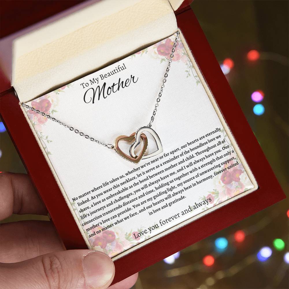 Interlocking Hearts necklace - To My Beautiful Mother