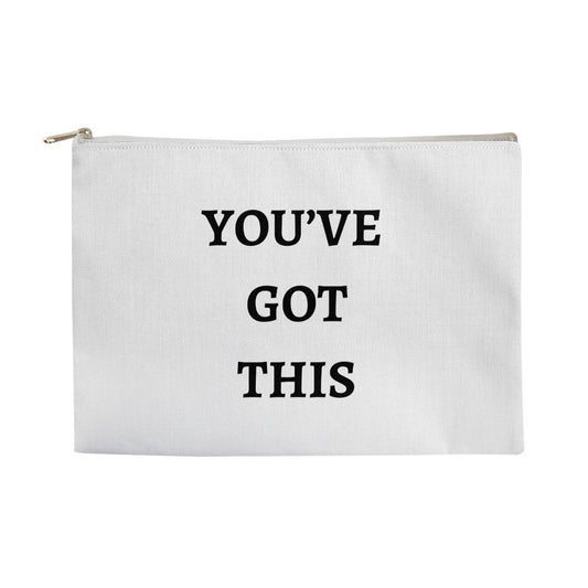 Large Fabric Zippered Pouch - You've Got This