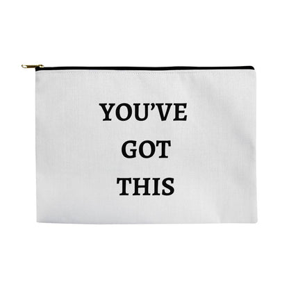 Large Fabric Zippered Pouch - You've Got This