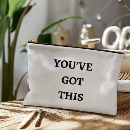 Large Fabric Zippered Pouch - You've Got This